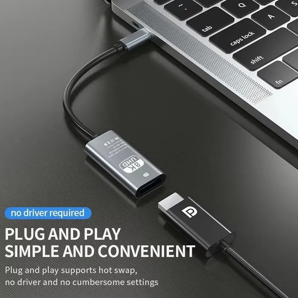 Câble adaptateur USB-C vers HDMI KEBIDU 8K/4K 60 Hz, 30 Hz, Type C HDTV pour MacBook, smartphones, PC et ordinateur portable 4