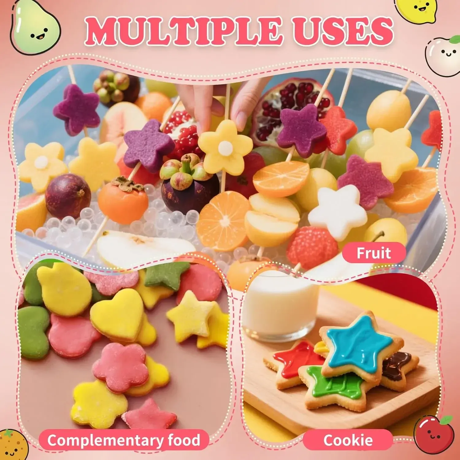 Assiette de fruits et légumes découpés en formes ludiques