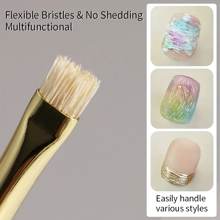 Brosse multifonctionnelle RSNAIL pour nail art – pinceau liner à rayures, modélisation et effet vague d'eau, pinceau à poils durs pour décoration d'ongles 3