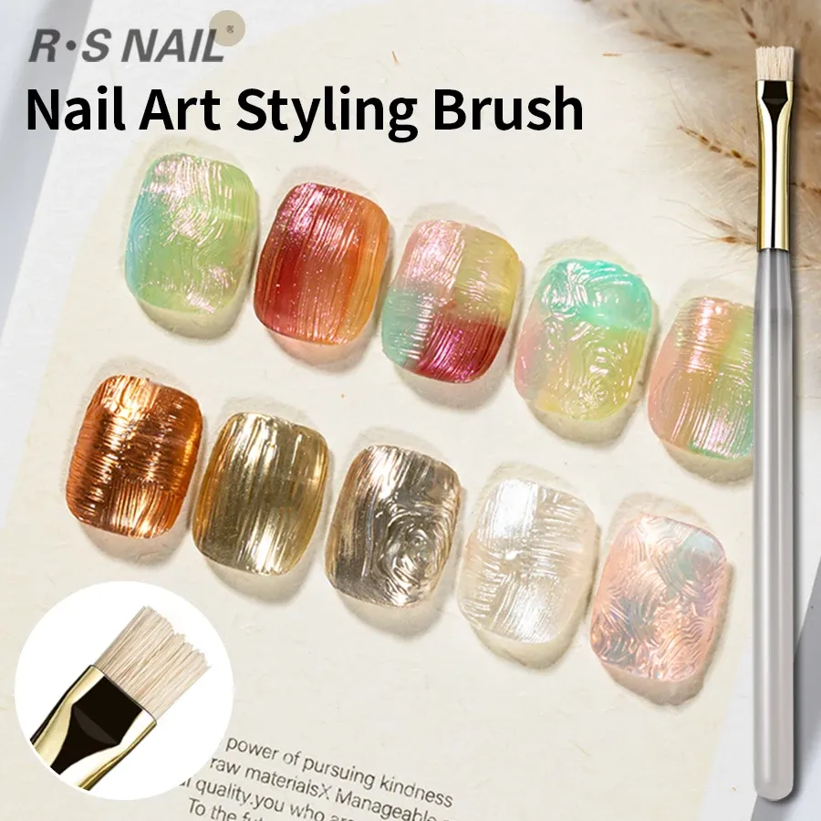 Brosse multifonctionnelle RSNAIL pour nail art – pinceau liner à rayures, modélisation et effet vague d'eau, pinceau à poils durs pour décoration d'ongles 4