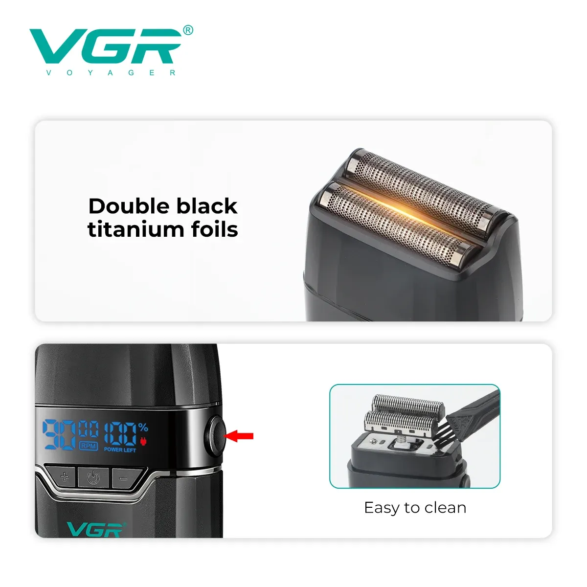 VGR Tondeuse à cheveux professionnelle sans fil pour barbier, tondeuse électrique en métal, modèles V-003, V-906, V-308 6