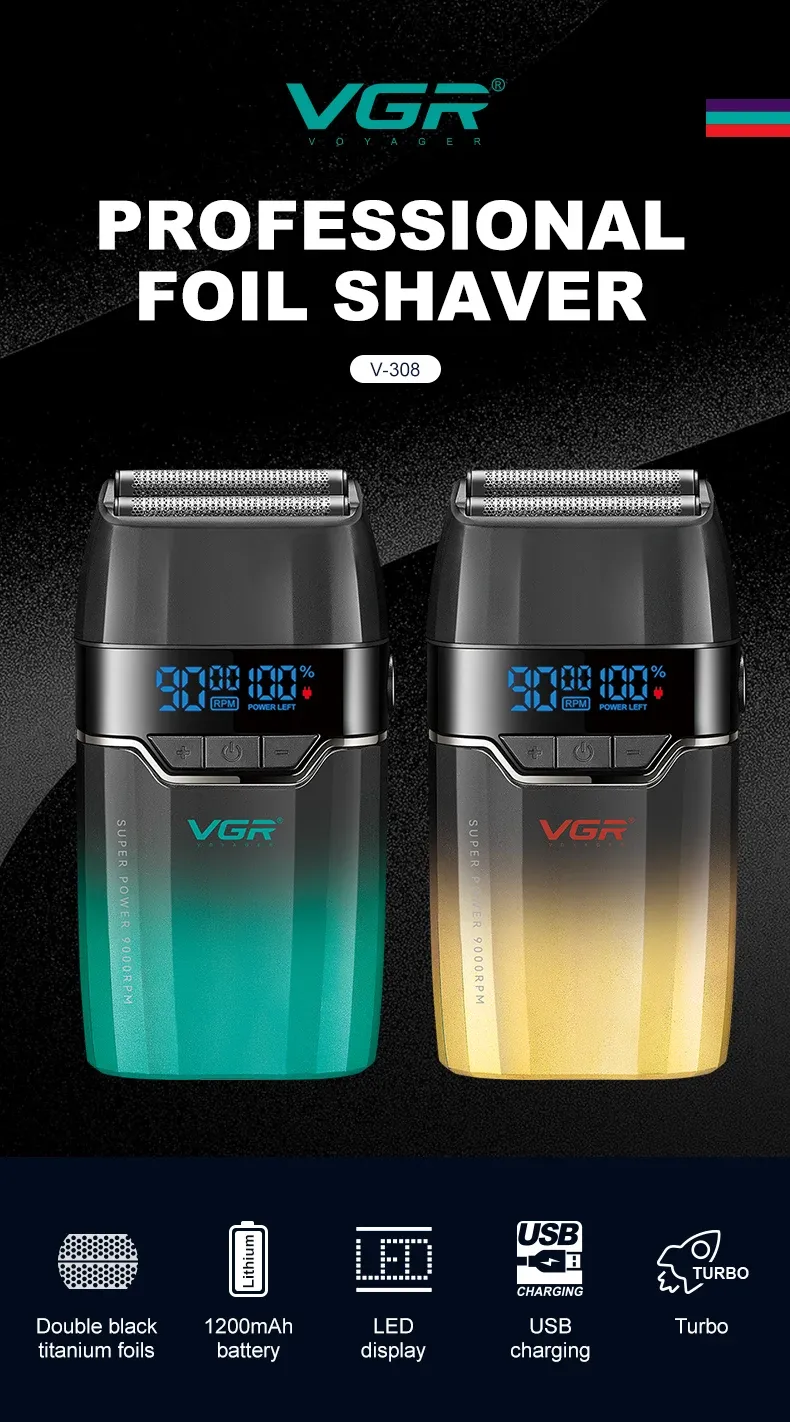 Tondeuse à cheveux VGR professionnelle en vue détaillée