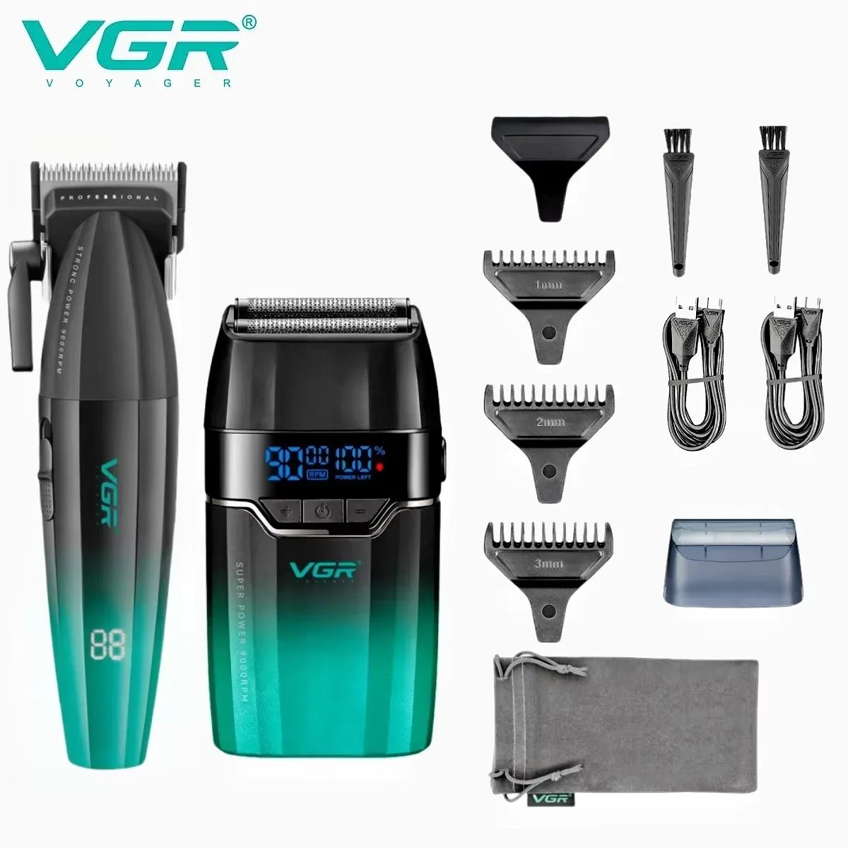 VGR Tondeuse à cheveux professionnelle sans fil pour barbier, tondeuse électrique en métal, modèles V-003, V-906, V-308 12