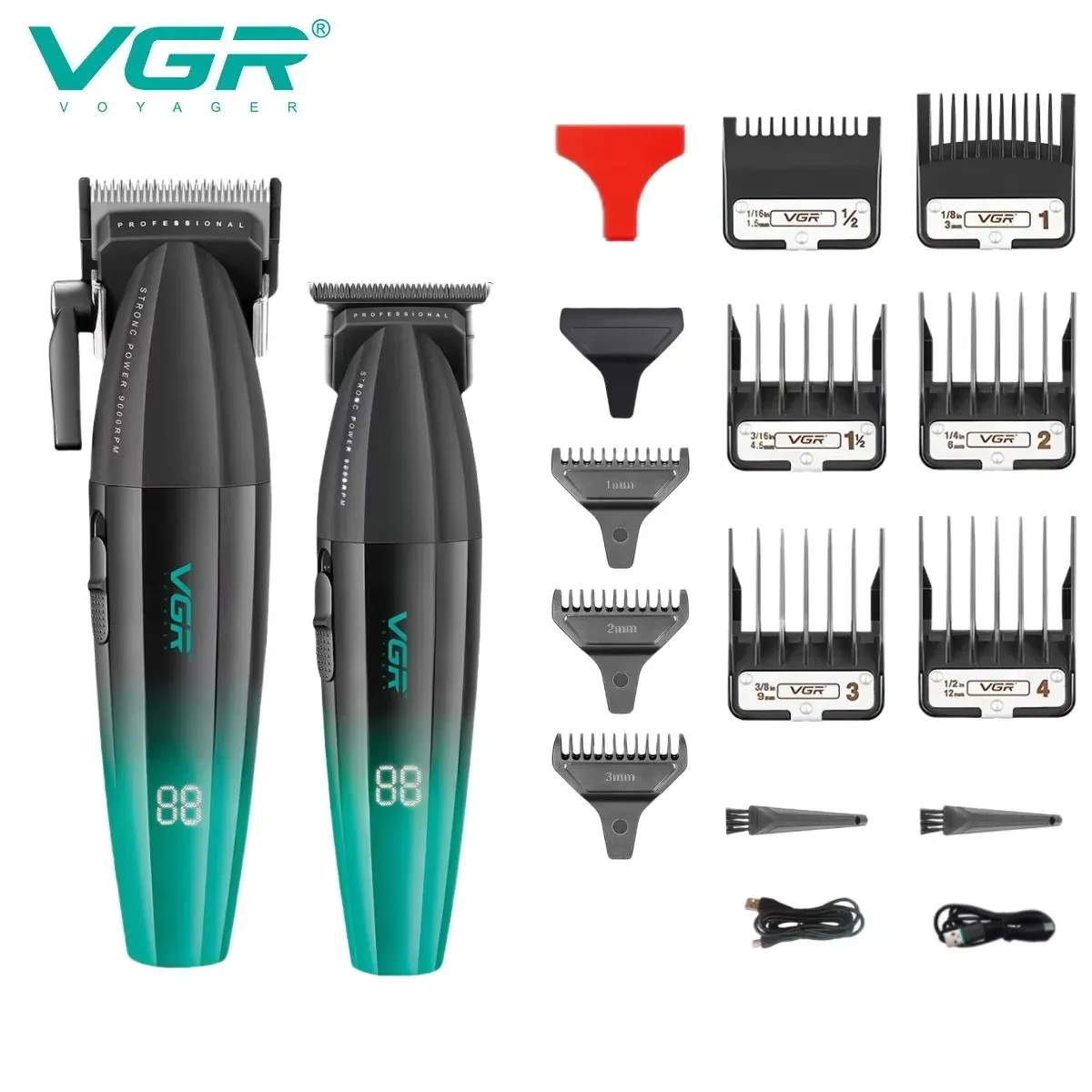 VGR Tondeuse à cheveux professionnelle sans fil pour barbier, tondeuse électrique en métal, modèles V-003, V-906, V-308 13
