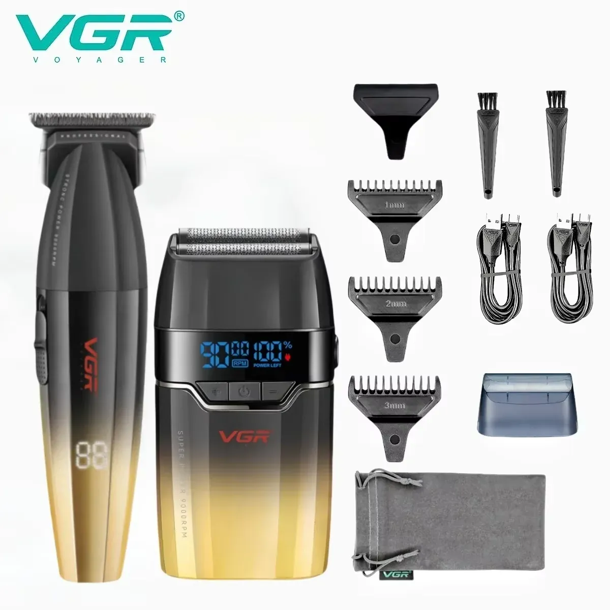 VGR Tondeuse à cheveux professionnelle sans fil pour barbier, tondeuse électrique en métal, modèles V-003, V-906, V-308 17