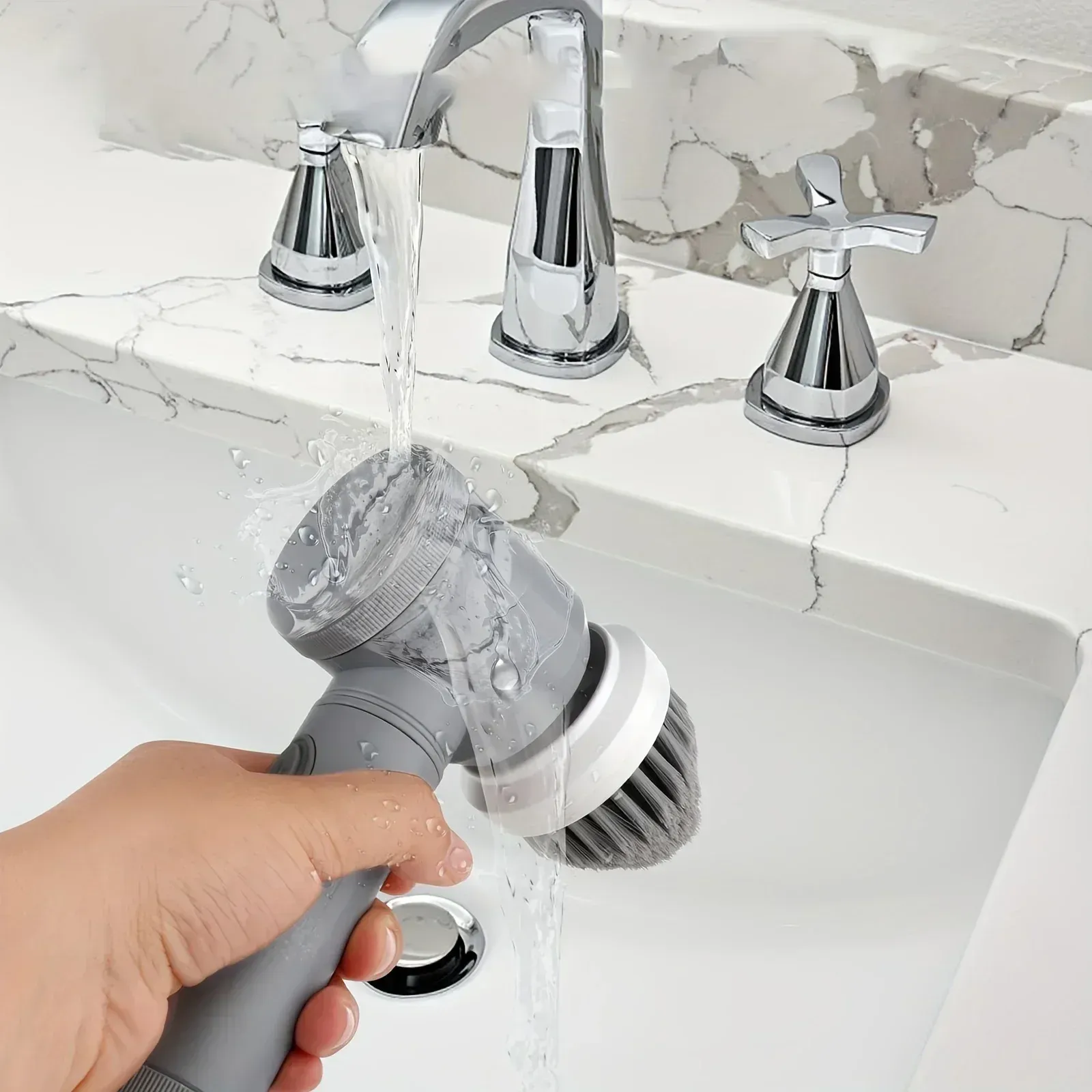 Nettoyeur électrique sans fil avec 5 brosses de rechange, brosse de nettoyage électrique et accessoires de nettoyage 4