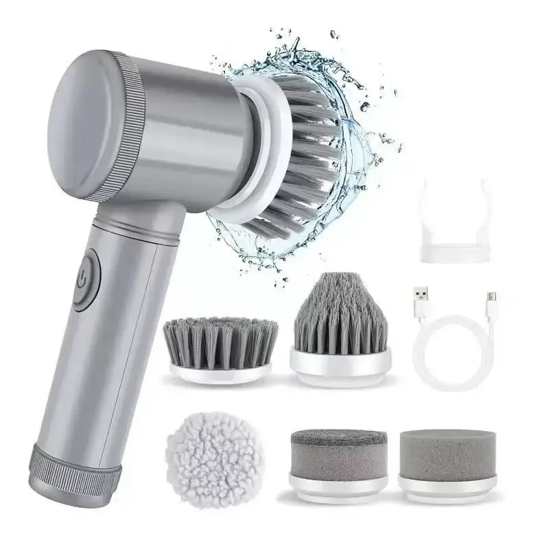 Nettoyeur électrique sans fil avec 5 brosses de rechange, brosse de nettoyage électrique et accessoires de nettoyage 7