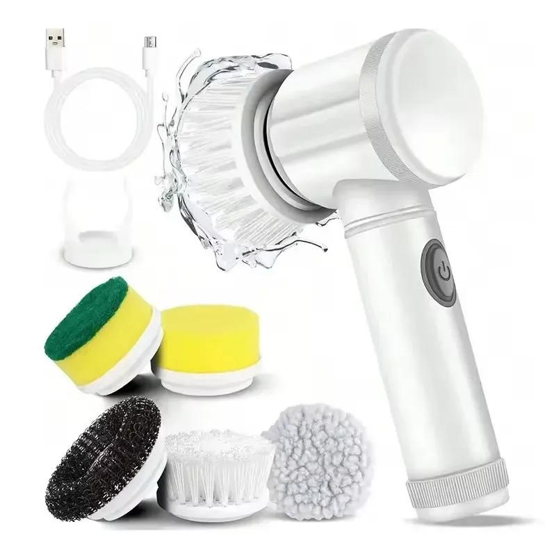 Nettoyeur électrique sans fil avec 5 brosses de rechange, brosse de nettoyage électrique et accessoires de nettoyage 8