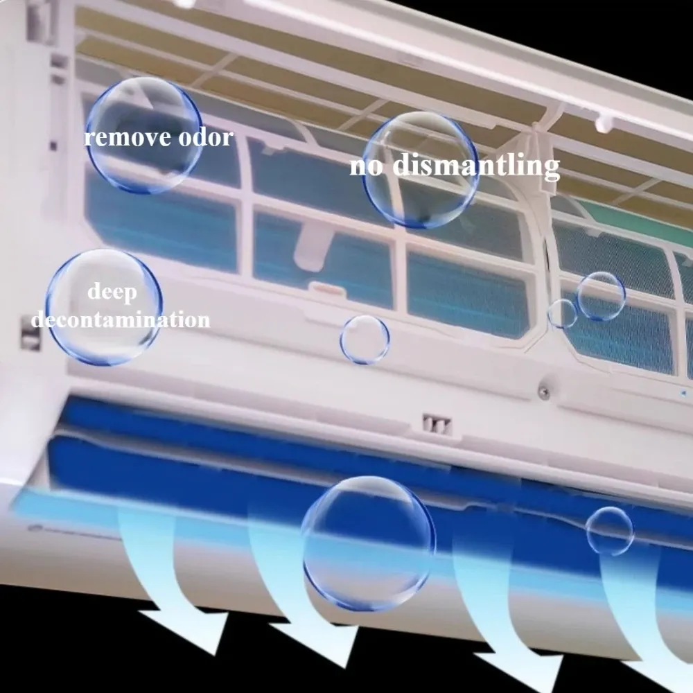 Détail du flacon nettoyant pour climatiseur