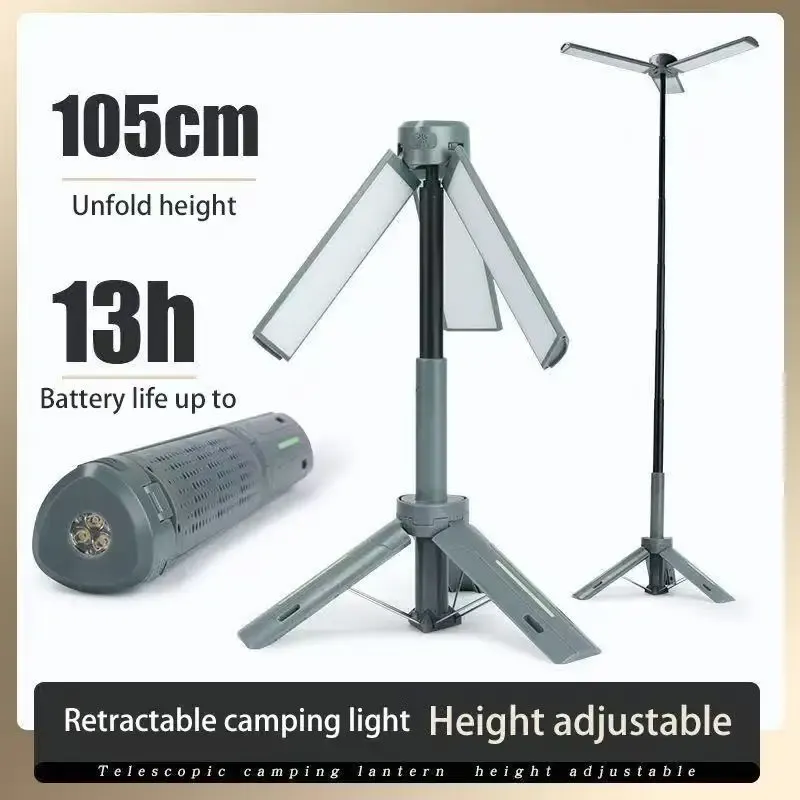 Lampe de poche télescopique rechargeable et portable pour le camping, la randonnée et la pêche en plein air 1
