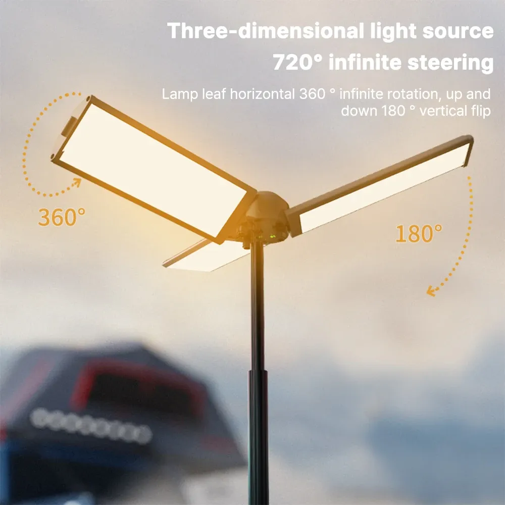 Lampe de poche télescopique rechargeable et portable pour le camping, la randonnée et la pêche en plein air 2