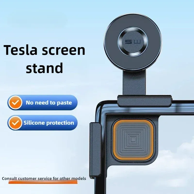 Support de téléphone magnétique pour Tesla Model 3/Y/X/S, support latéral pour écran avec rotation à 360°, compatible iPhone 12, 13, 14 et 15 3