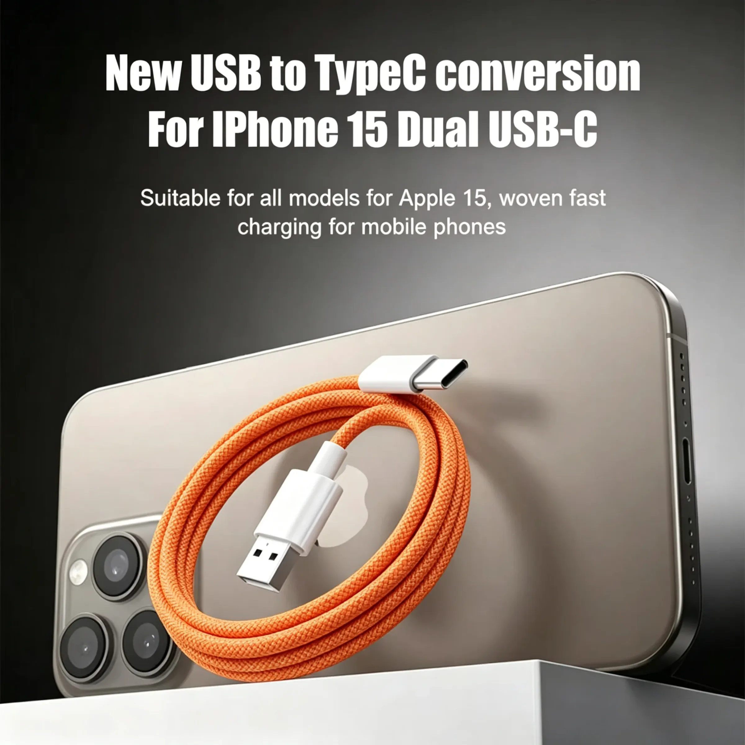 Lot de 3 câbles USB-A vers USB-C 240W pour charge rapide, compatibles avec iPhone 17, 16, 15, Samsung, Huawei, Xiaomi, etc. 5