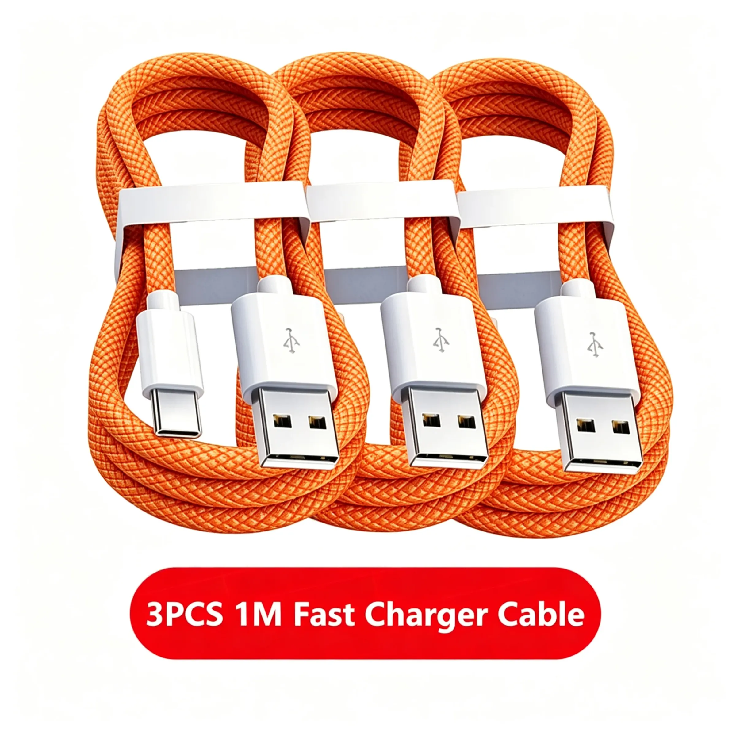 Lot de 3 câbles USB-A vers USB-C 240W pour charge rapide, compatibles avec iPhone 17, 16, 15, Samsung, Huawei, Xiaomi, etc. 8