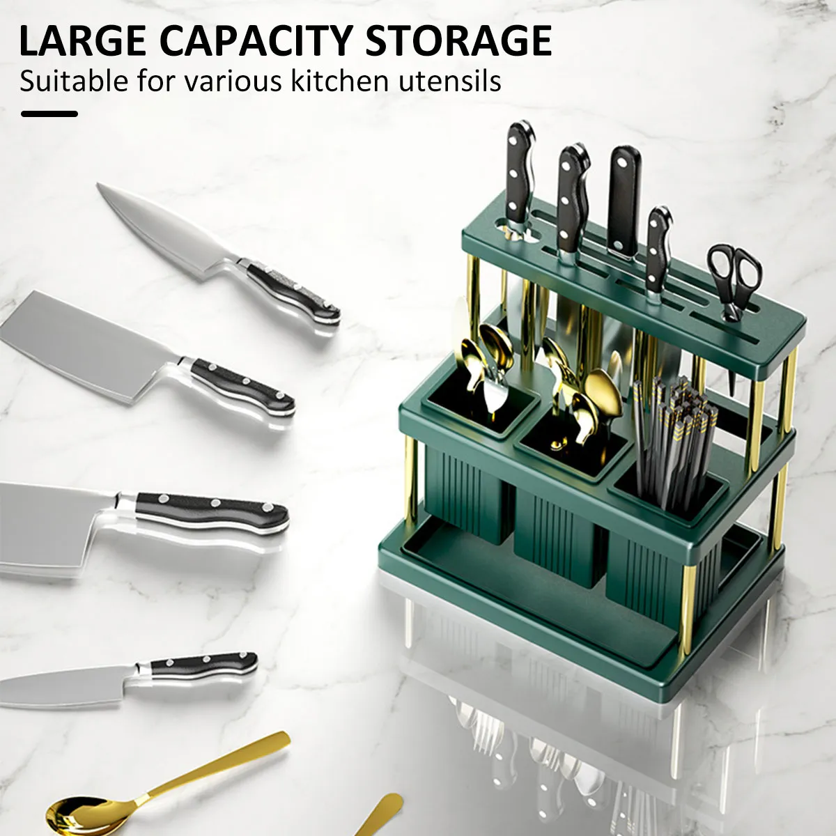 Porte-couteaux multifonction de cuisine en situation