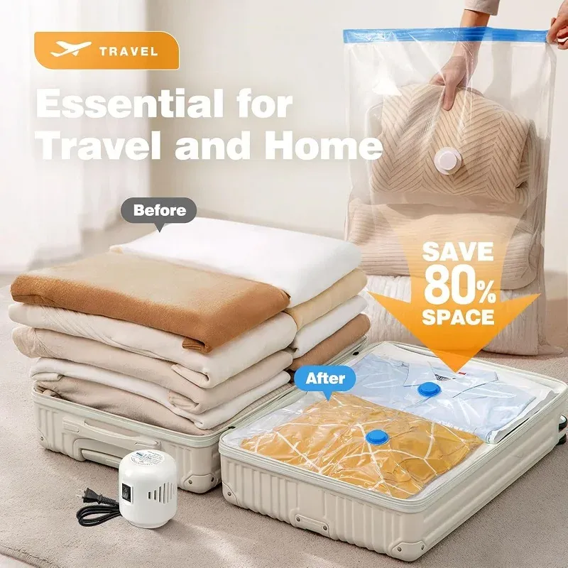 Sacs de rangement sous vide réutilisables pour voyage et vêtements 2