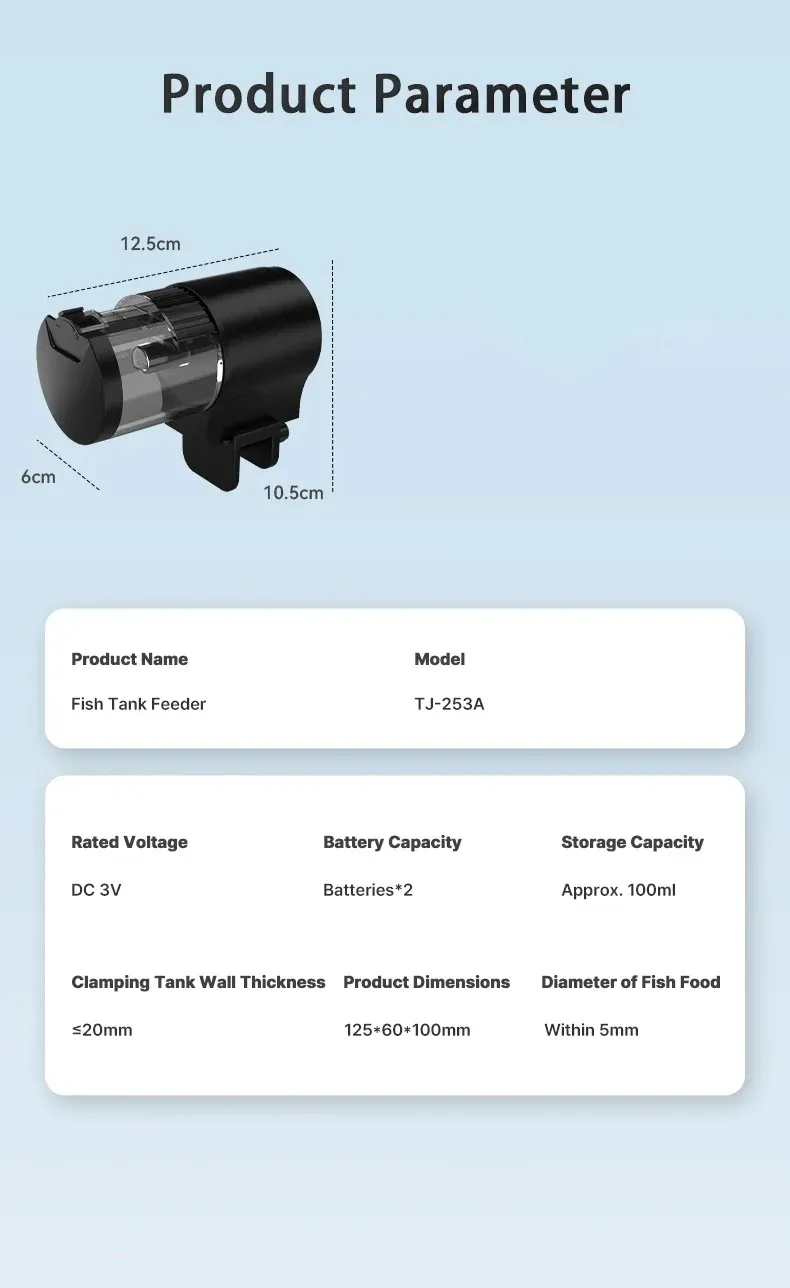 Distributeur automatique de nourriture pour aquarium
