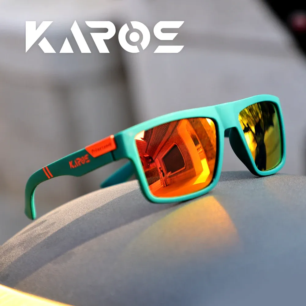 KAROS – Lunettes de soleil polarisées carrées unisexes, protection UV400 15