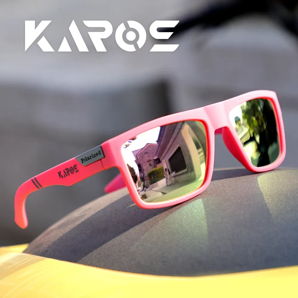 KAROS – Lunettes de soleil polarisées carrées unisexes, protection UV400 11