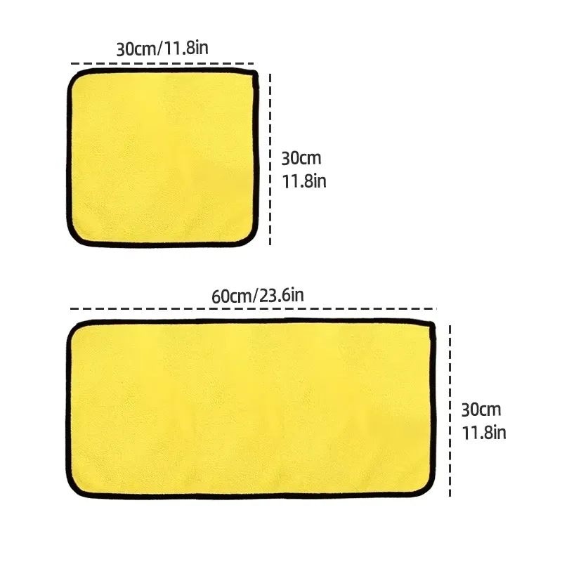Chiffons en microfibre double face pour voiture, haute absorption pour lavage et séchage 2
