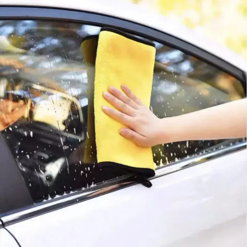 Chiffons en microfibre double face pour voiture, haute absorption pour lavage et séchage 5