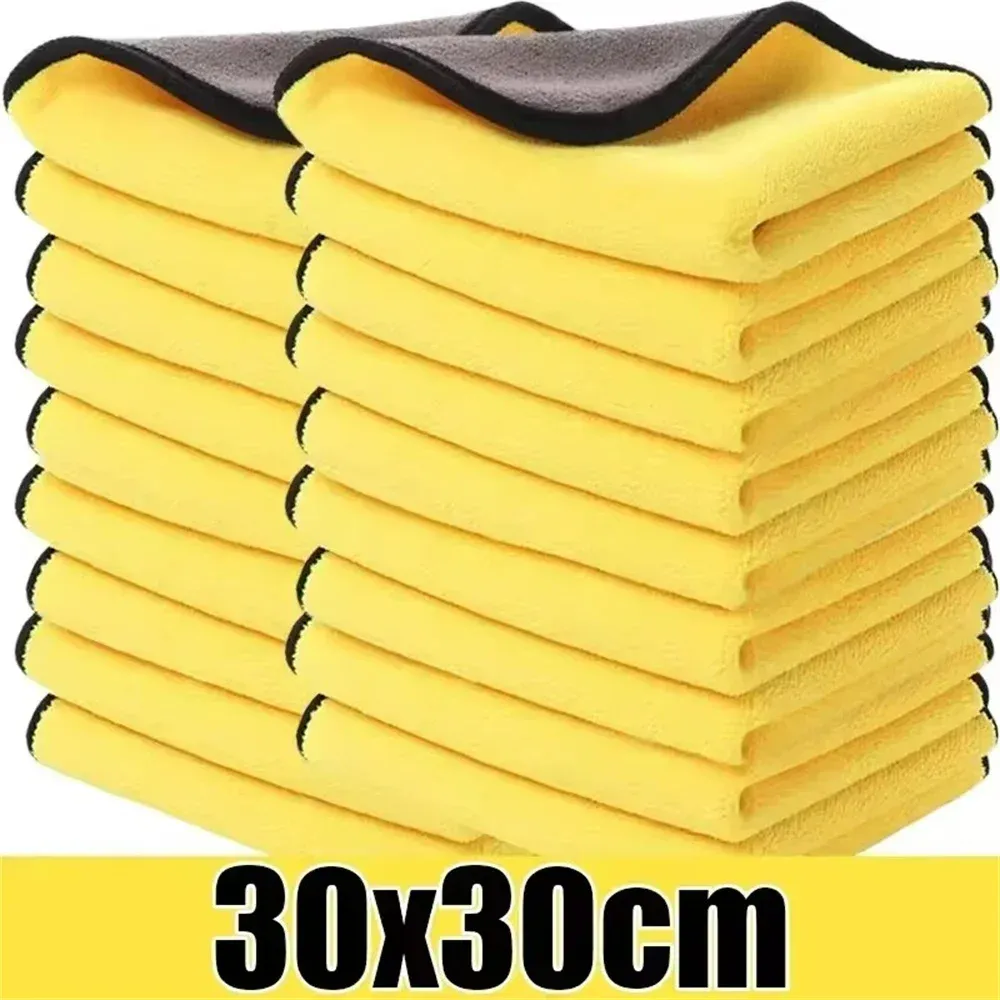 Chiffons en microfibre double face pour voiture, haute absorption pour lavage et séchage 7