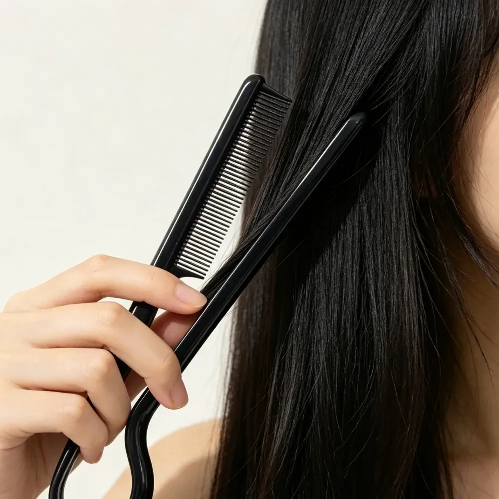 Peigne de finition V-Comb pour cheveux désordonnés, accessoire de salon pour la création de perruques et de coiffures du quotidien 4