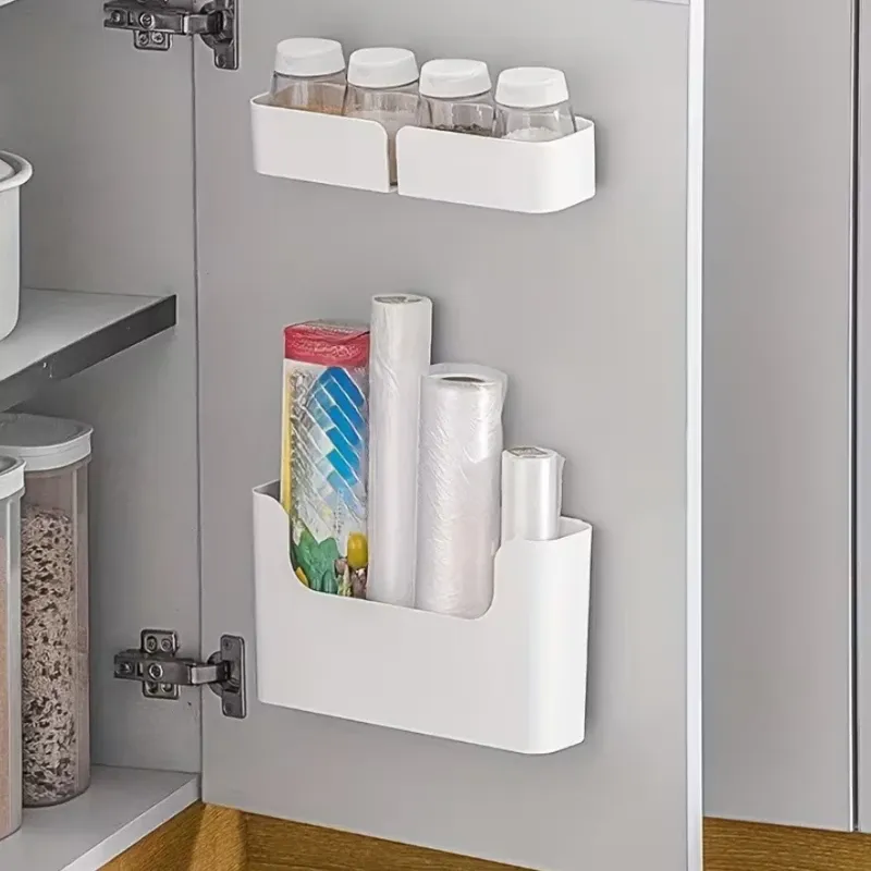 Armoire murale de bureau avec porte et compartiments de rangement, crochet pour sacs 3