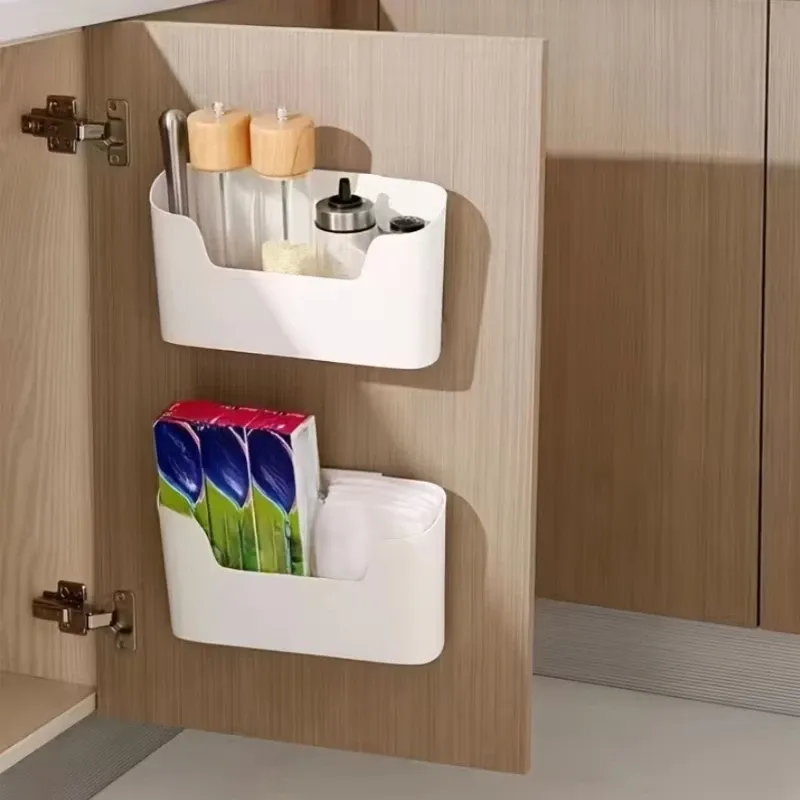 Armoire murale de bureau avec porte et compartiments de rangement, crochet pour sacs 2