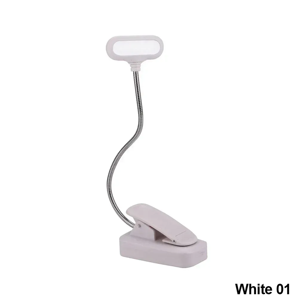 Lampe de lecture LED portable à pince, lumière blanche naturelle et col flexible 8