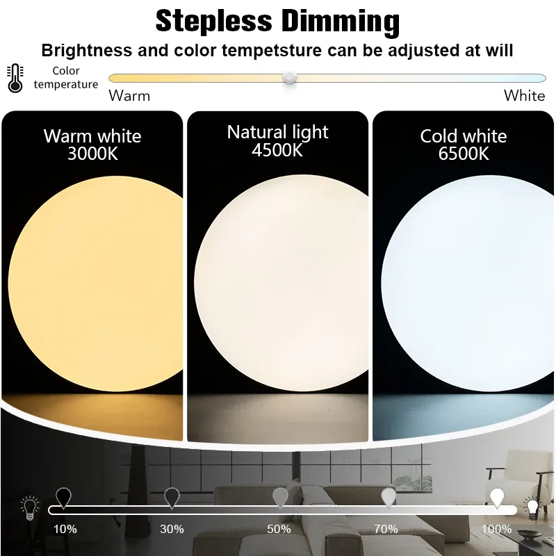 MARPOU – Plafonnier LED intelligent pour chambre à coucher avec télécommande et intensité variable 3