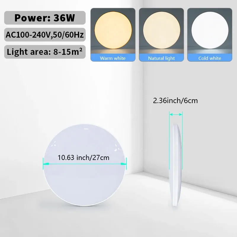 MARPOU – Plafonnier LED intelligent pour chambre à coucher avec télécommande et intensité variable 9