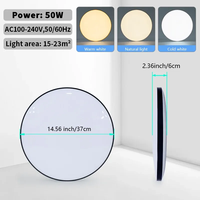 MARPOU – Plafonnier LED intelligent pour chambre à coucher avec télécommande et intensité variable 10
