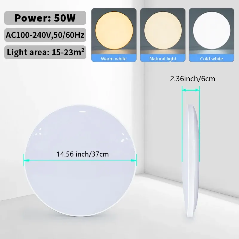 MARPOU – Plafonnier LED intelligent pour chambre à coucher avec télécommande et intensité variable 11
