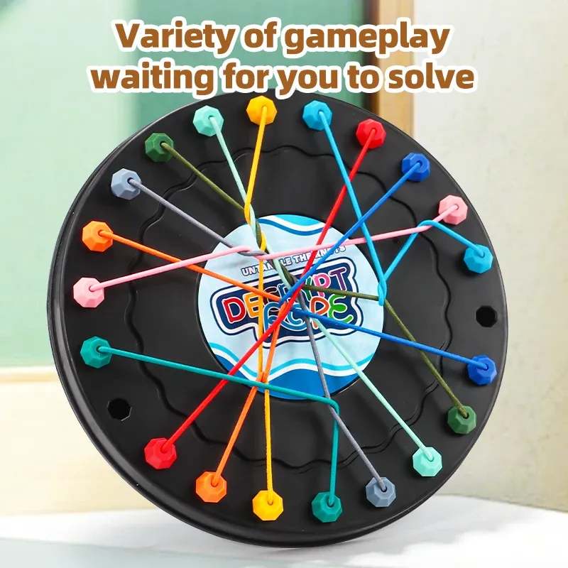 Puzzle de défi pour enfants, casse-tête à nœuds, jeu de démêlage de corde, entraînement logique 3