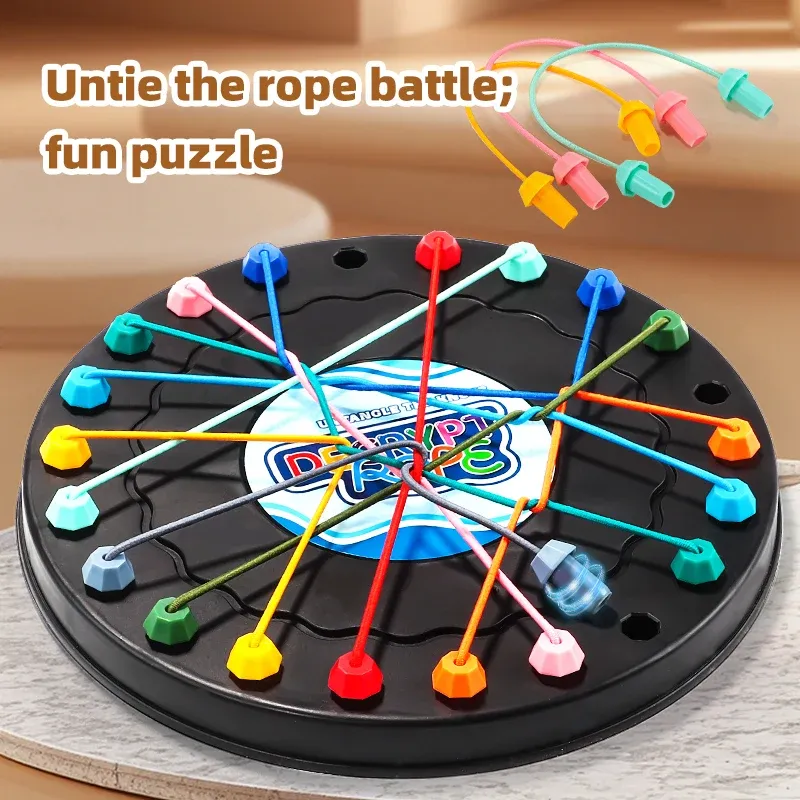 Puzzle de défi pour enfants, casse-tête à nœuds, jeu de démêlage de corde, entraînement logique - Image 1
