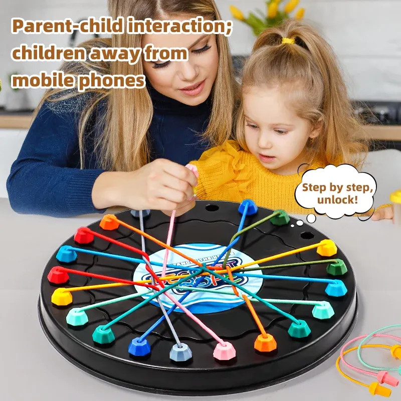 Puzzle de défi pour enfants, casse-tête à nœuds, jeu de démêlage de corde, entraînement logique 6