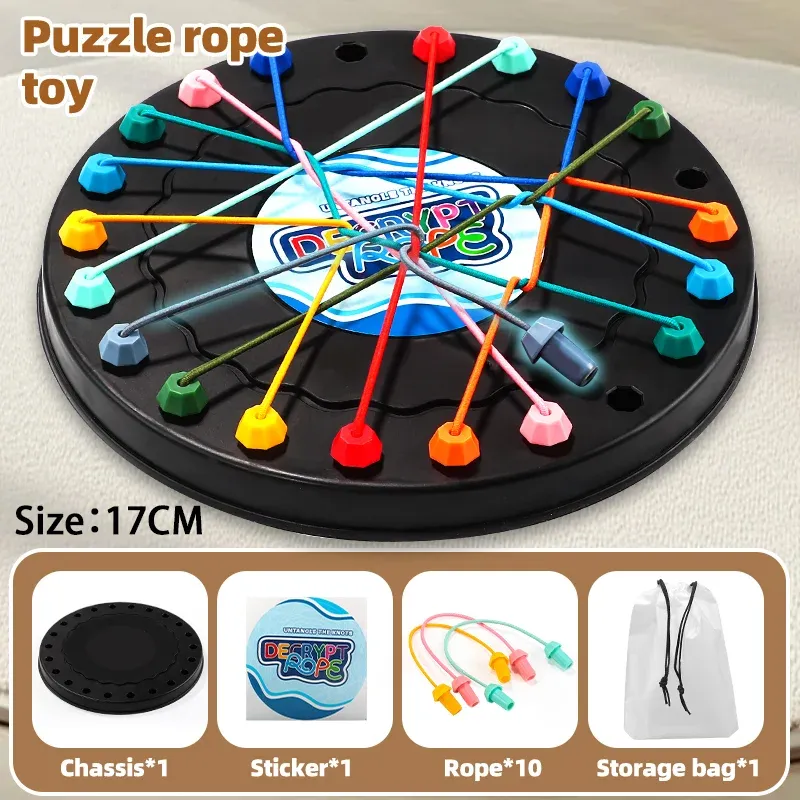 Puzzle de défi pour enfants, casse-tête à nœuds, jeu de démêlage de corde, entraînement logique 8