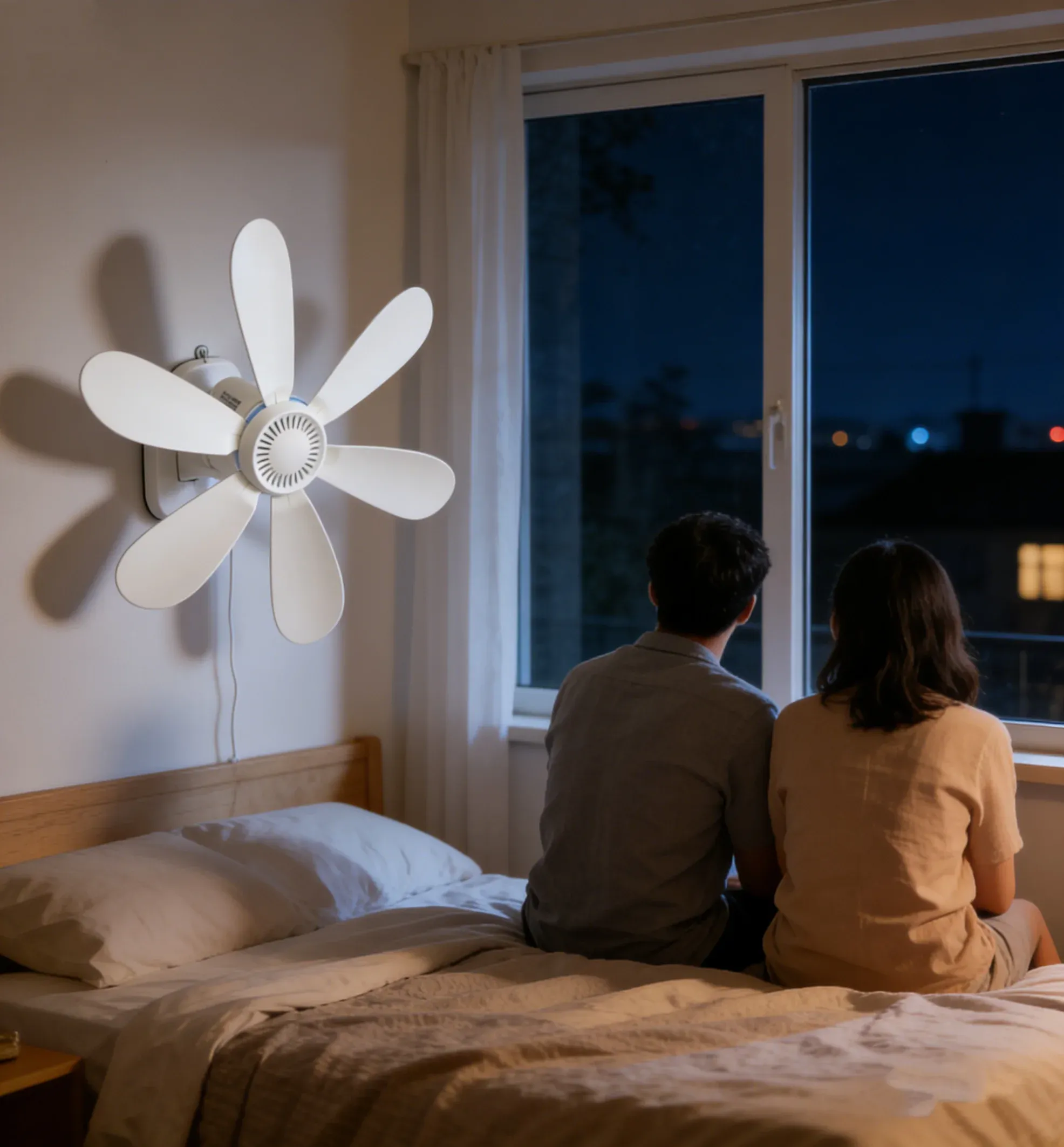 Ventilateur mural 16,5 pouces avec télécommande et minuterie, ventilateur USB 5 V silencieux à 4 vitesses pour chambre et cuisine 4