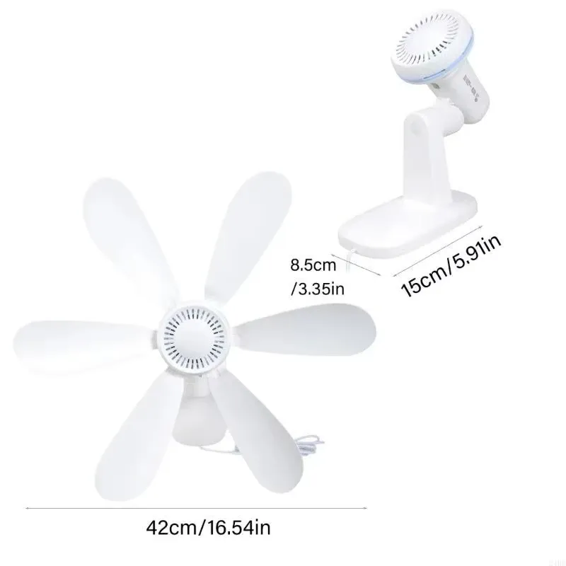 Ventilateur mural 16,5 pouces avec télécommande et minuterie, ventilateur USB 5 V silencieux à 4 vitesses pour chambre et cuisine 6