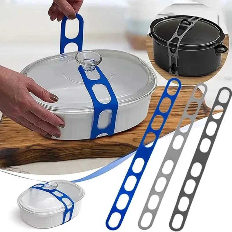 Sangle élastique réutilisable en silicone universelle pour couvercle de pot et boîte à lunch