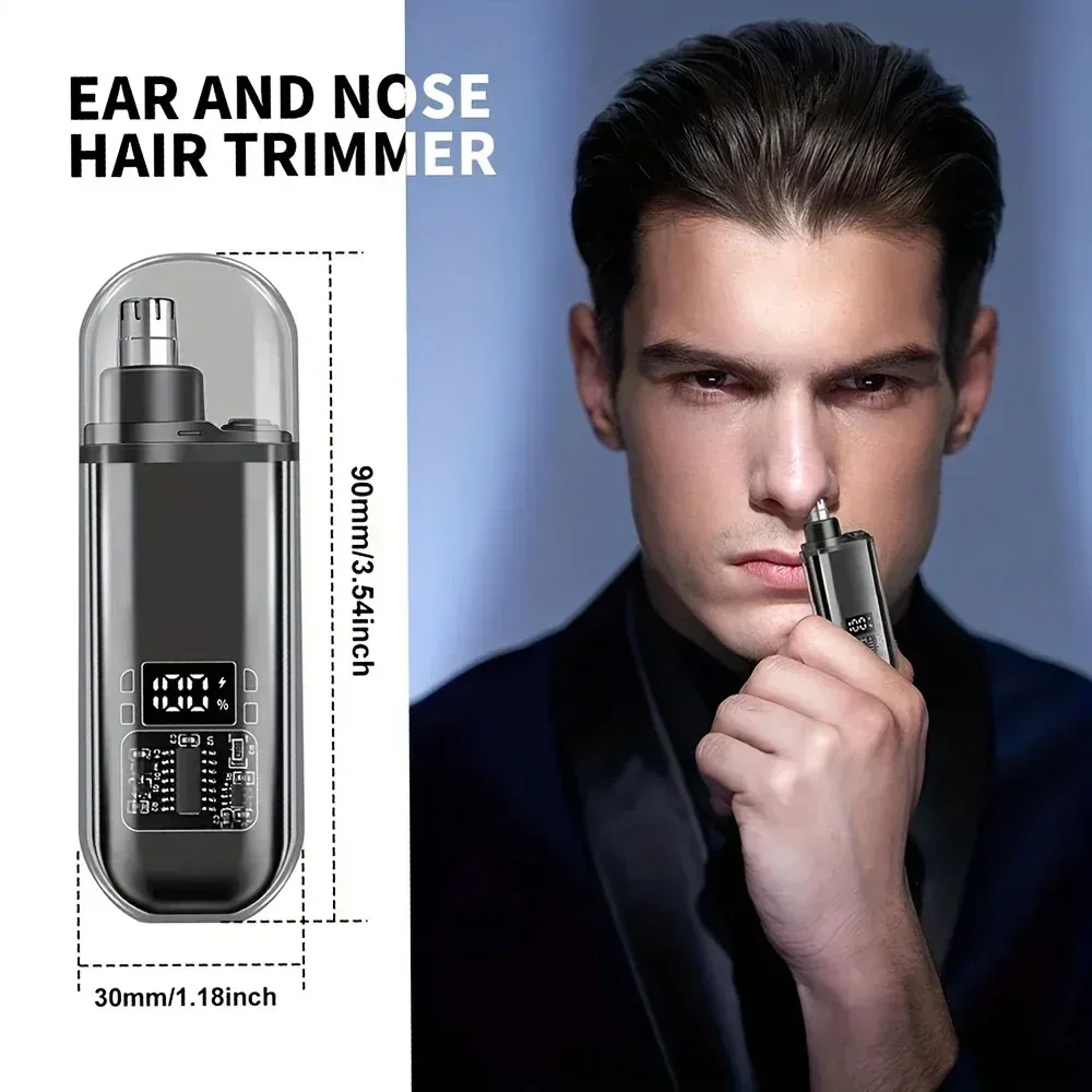 Tondeuse nez et oreilles pour hommes, rechargeable USB-C, portable, charge rapide, kit de toilettage compact 3