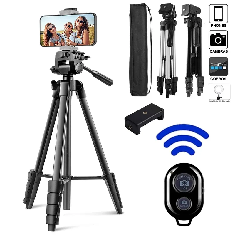 Trépied pour téléphone portable et appareil photo reflex avec support de selfie