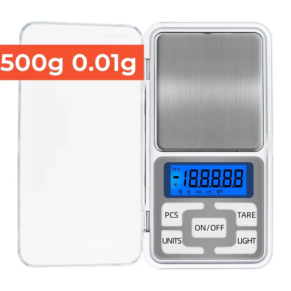 Balance de cuisine numérique 3 kg / 500 g, précision 0,01 g, balance de précision pour bijoux, pesée pour régime alimentaire, balance postale, écran LCD 8