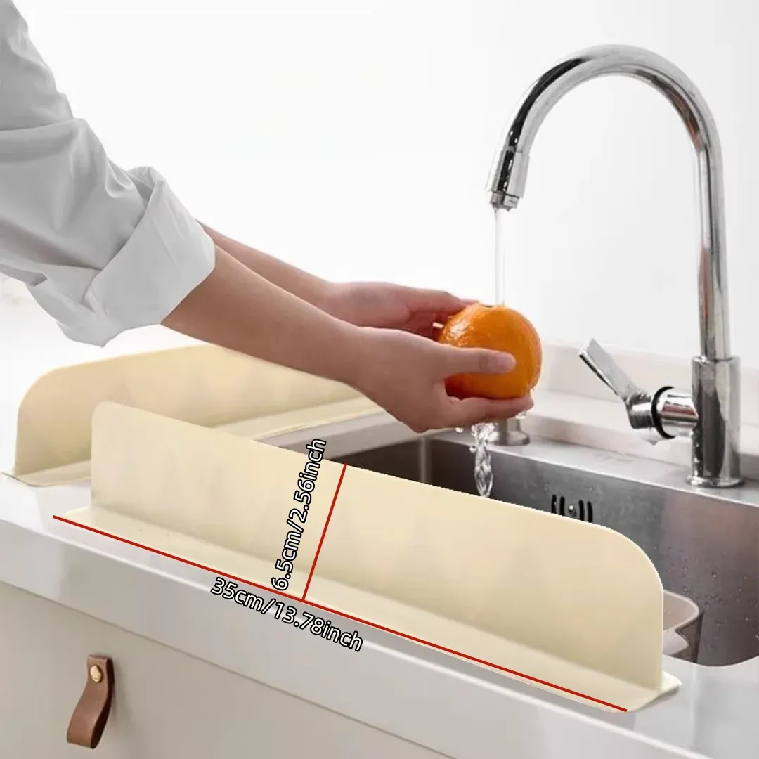 Déflecteur anti-éclaboussures autocollant en silicone pour évier de cuisine et plan de salle de bain 5