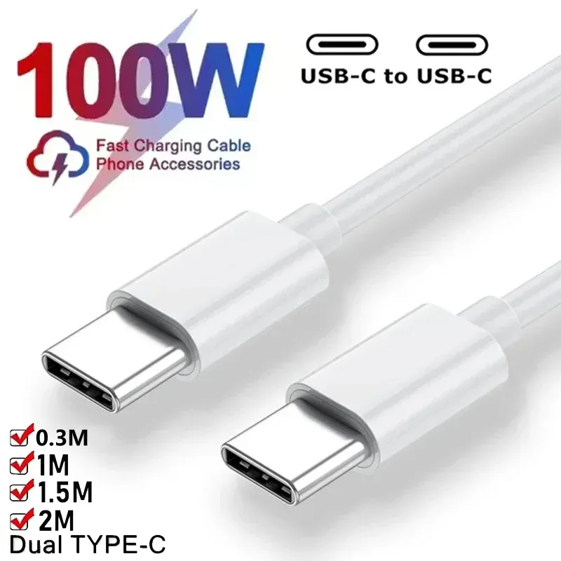 Câble USB-C vers USB-C 100 W PD à charge rapide pour iPhone 15, 17 Pro Max, Huawei Mate 60, Xiaomi et Samsung