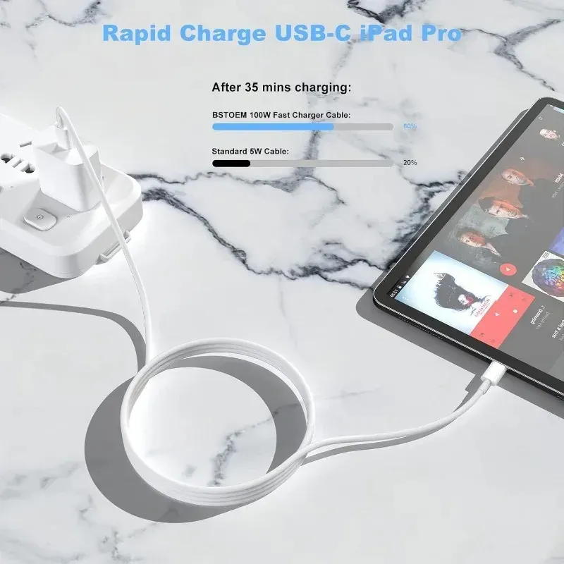 Câble USB-C vers USB-C 100 W PD à charge rapide pour iPhone 15, 17 Pro Max, Huawei Mate 60, Xiaomi et Samsung 4