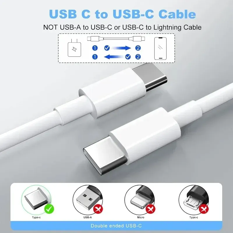 Câble USB-C vers USB-C 100 W PD à charge rapide pour iPhone 15, 17 Pro Max, Huawei Mate 60, Xiaomi et Samsung 6