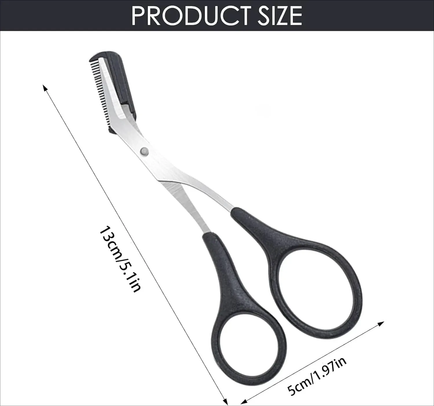 Détail des lames de précision des ciseaux à sourcils