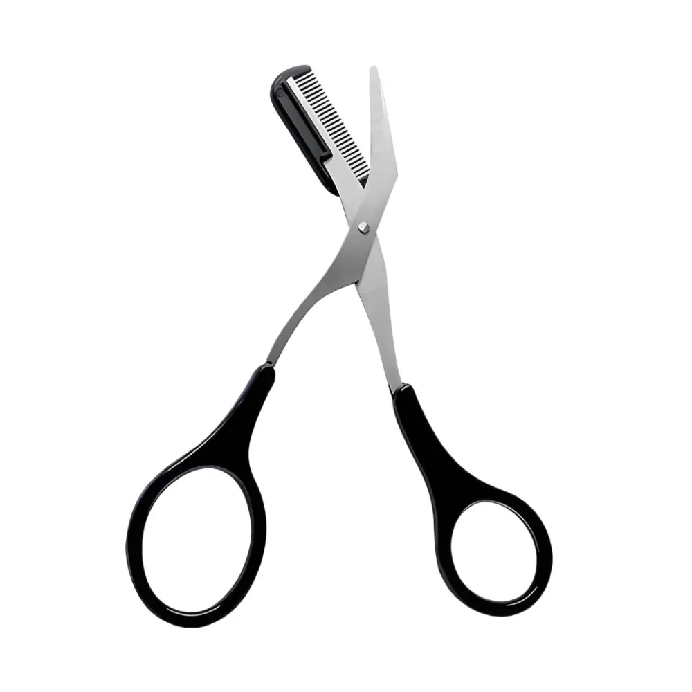 Ciseaux de précision pour sourcils avec poignée antidérapante et peigne 8